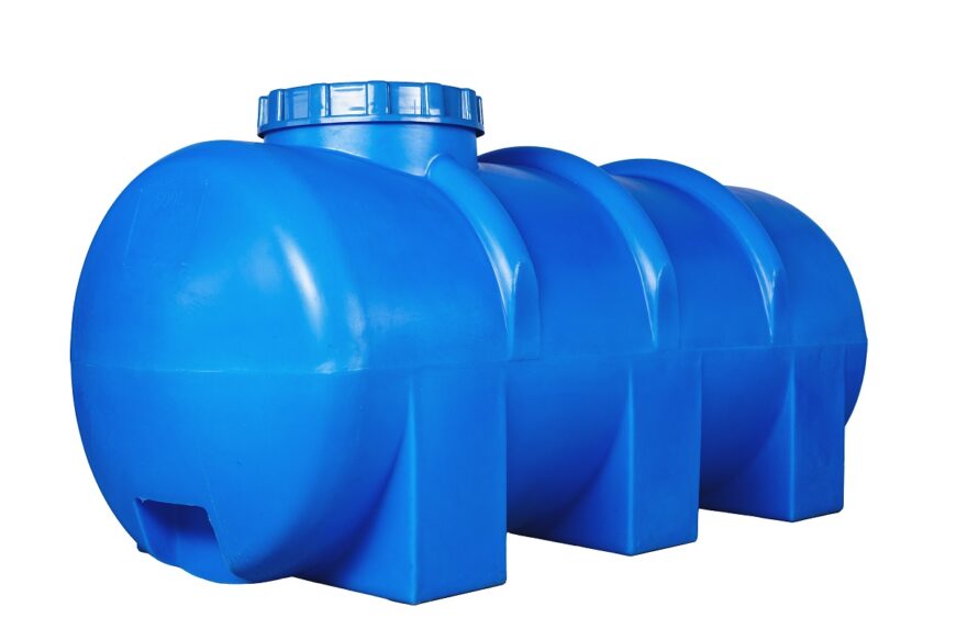 Huge plastic tank for water isolated on white