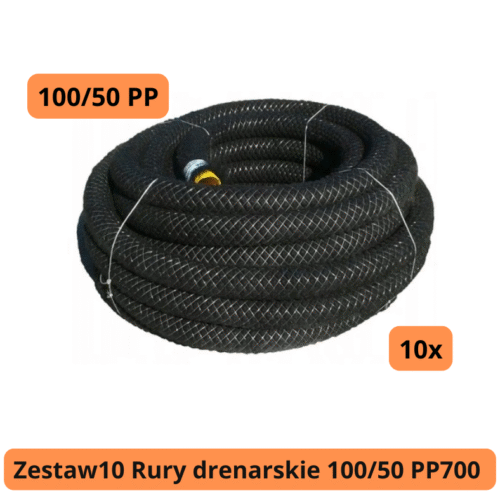 Zestaw 10x Rura Drenarska 100/50 PP700