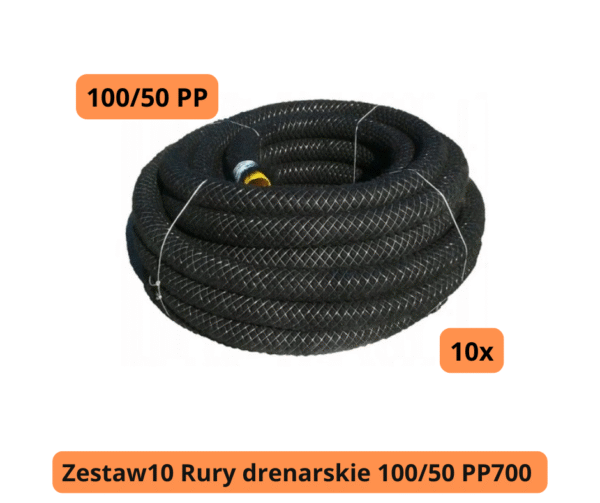 Zestaw 10x Rura Drenarska 100/50 PP700